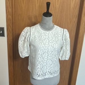 Philosophy Women’s Puff Sleeve Lace Top Size S